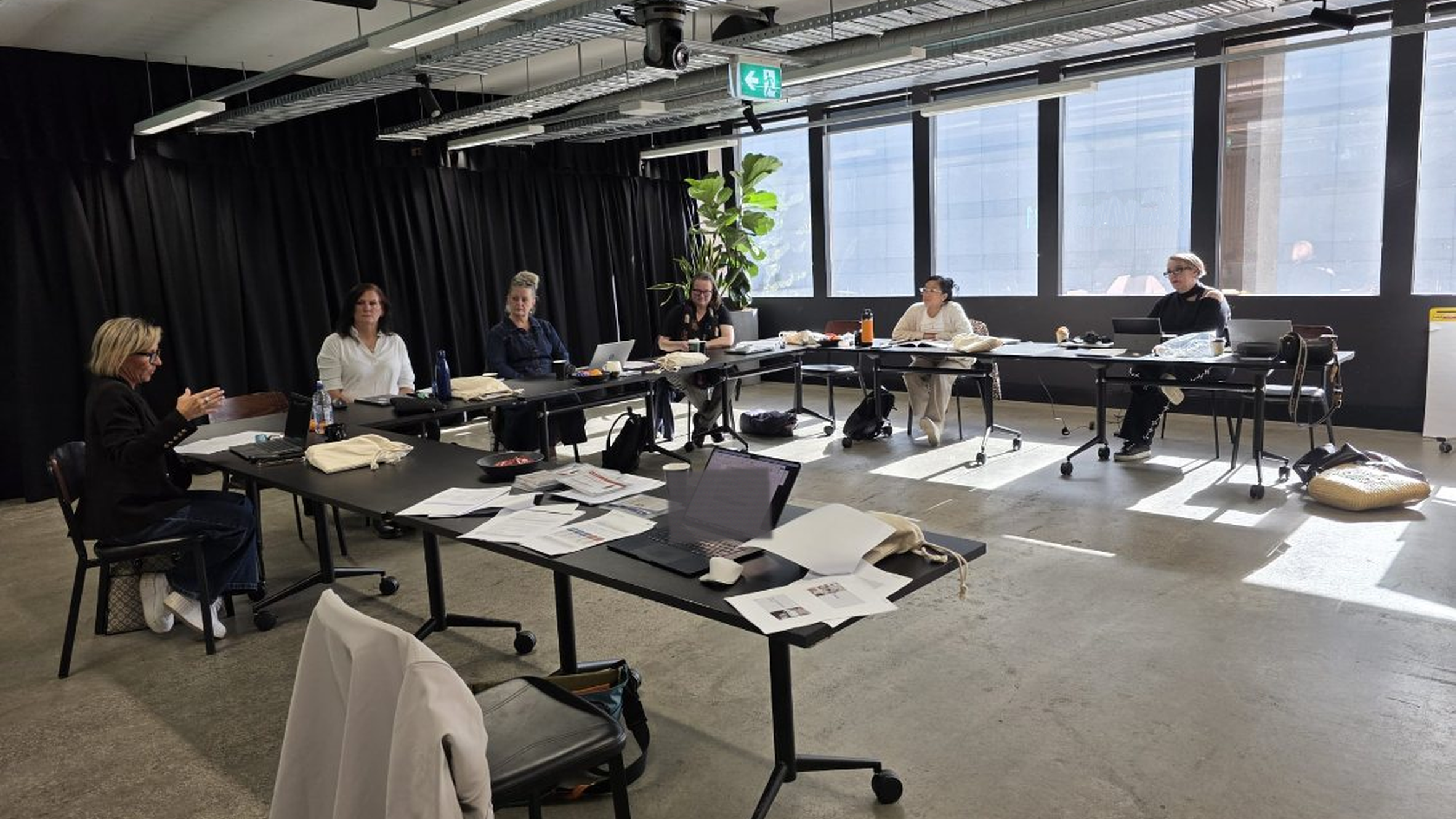 Workshop table with cubes